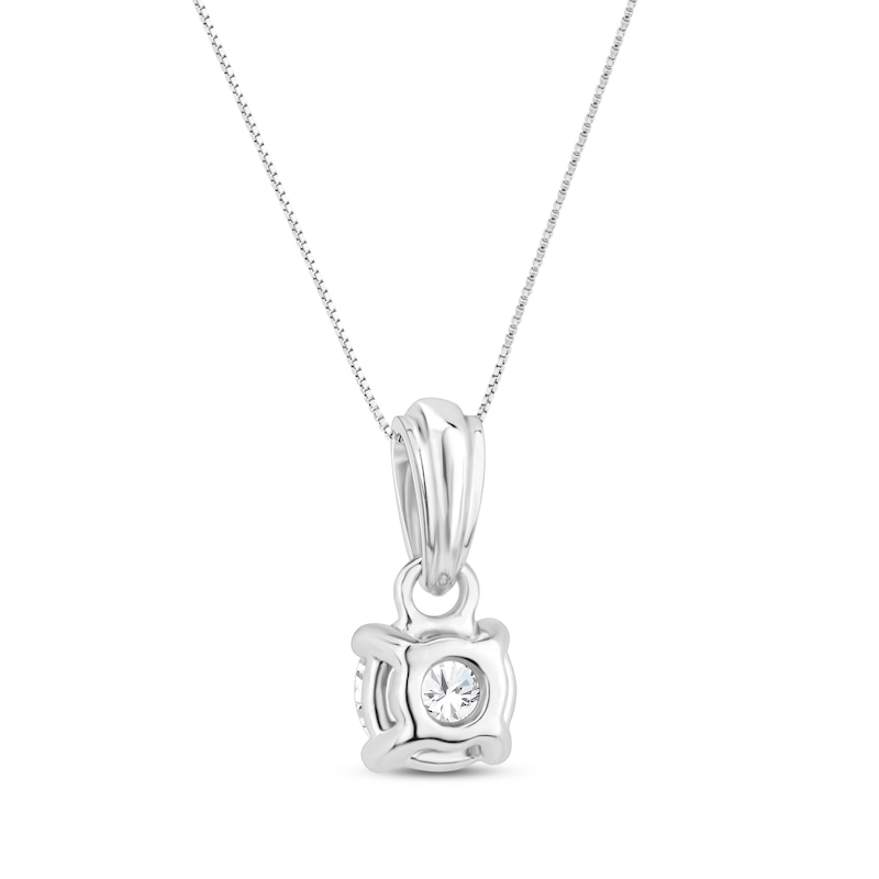 Main Image 3 of Diamond Solitaire Necklace 1/3 ct tw 14K White Gold 18&quot; (J/I1)