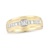 Thumbnail Image 1 of Men's Square-Cut Diamond Channel Wedding Band 1 ct tw 10K Yellow Gold