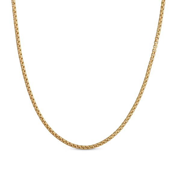 Hollow Box Chain Necklace 3.7mm 14K Yellow Gold 18"
