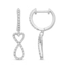 Thumbnail Image 0 of Diamond Heart Infinity Drop Hoop Earrings 1/5 ct tw Sterling Silver