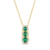 Thumbnail Image 1 of Le Vian Emerald Three-Stone Necklace 1/6 ct tw Diamonds 14K Honey Gold 19&quot;