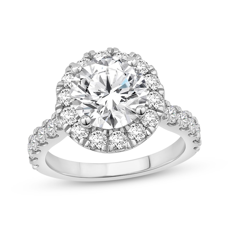 Main Image 1 of Lab-Grown Diamonds by KAY Round-Cut Halo Engagement Ring 3-3/4 ct tw 14K White Gold