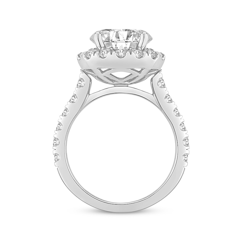 Main Image 3 of Lab-Grown Diamonds by KAY Round-Cut Halo Engagement Ring 3-3/4 ct tw 14K White Gold