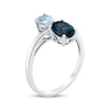 Thumbnail Image 2 of Toi et Moi Pear-Shaped Sky Blue Topaz & Oval-Cut London Blue Topaz Ring 10K White Gold