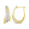 Thumbnail Image 2 of Diamond Split Hoop Earrings 1/4 ct tw 10K Two-Tone Gold