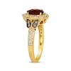 Thumbnail Image 2 of Le Vian Oval-Cut Chocolate Quartz Ring 1/2 ct tw Diamonds 14K Honey Gold