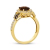 Thumbnail Image 3 of Le Vian Oval-Cut Chocolate Quartz Ring 1/2 ct tw Diamonds 14K Honey Gold