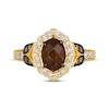 Thumbnail Image 4 of Le Vian Oval-Cut Chocolate Quartz Ring 1/2 ct tw Diamonds 14K Honey Gold