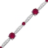 Thumbnail Image 2 of Lab-Created Ruby & White Lab-Created Sapphire Link Bracelet Sterling Silver 7.5&quot;