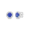 Thumbnail Image 1 of Black Lab-Created Opal & White Lab-Created Sapphire Halo Stud Earrings Sterling Silver