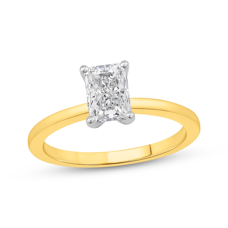 Main Image 1 of Lab-Created Diamonds by KAY Radiant-Cut Solitaire Engagement Ring 1 ct tw 14K Yellow Gold (F/VS2)