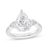 Thumbnail Image 1 of Memories Moments Magic Pear-Shaped Lab-Grown diamond Three-Stone Engagement Ring 3-3/4 ct tw 14K White Gold