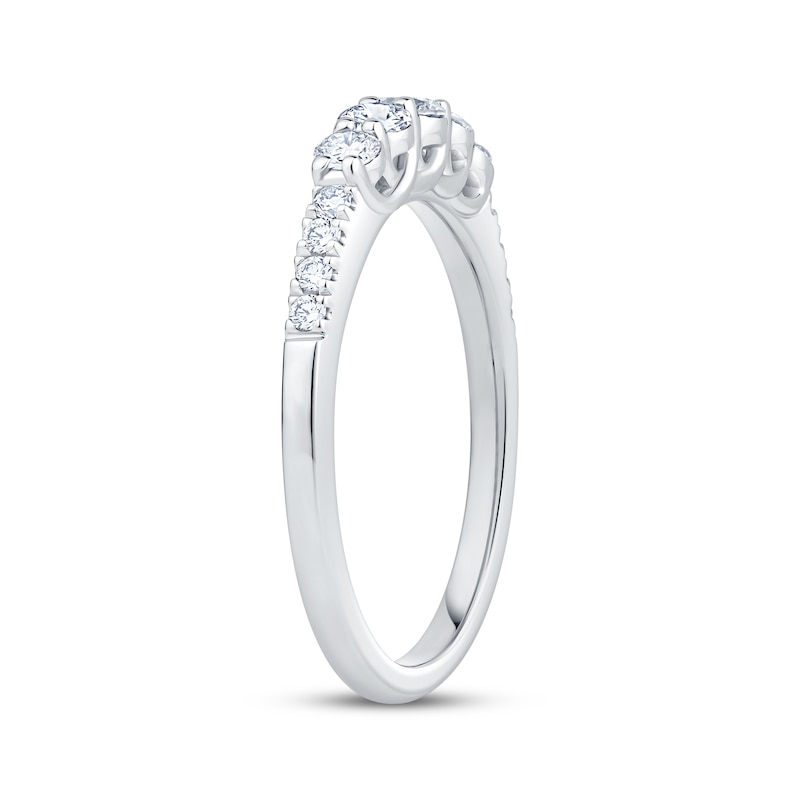 Main Image 2 of Diamond Five-Stone Graduated Anniversary Ring 1/2 ct tw 14K White Gold