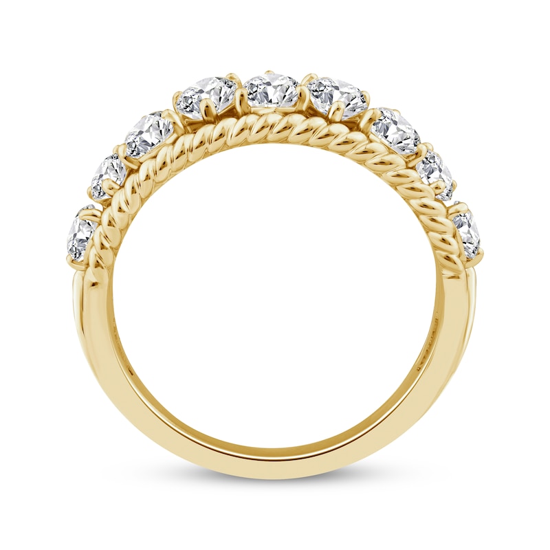 Main Image 3 of Threads of Love Pear-Shaped Lab-Grown Diamond Anniversary Ring 2 ct tw 14K Yellow Gold