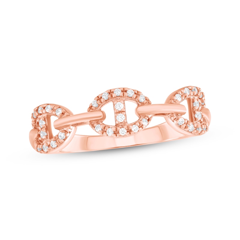 Main Image 1 of Diamond Link Fashion Ring 1/10 ct tw 14K Rose Gold