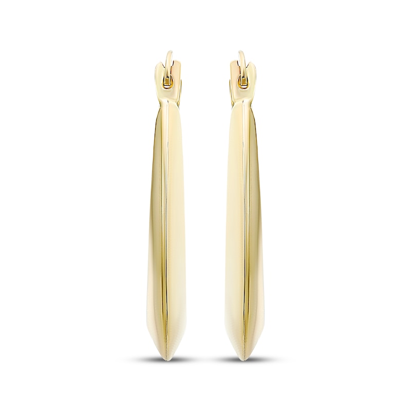 Main Image 2 of Oval Puffed Knife-Edge Hoop Earring 14K Yellow Gold 19mm