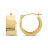 Thumbnail Image 1 of Squared Chunky Hoop Earrings 14K Yellow Gold 12mm