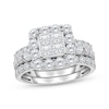 Thumbnail Image 1 of Princess-Cut Quad Diamond Bridal Set 3 ct tw 10K White Gold