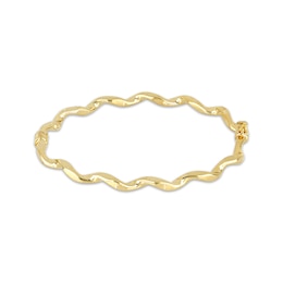 Wavy Bangle Bracelet 10K Yellow Gold