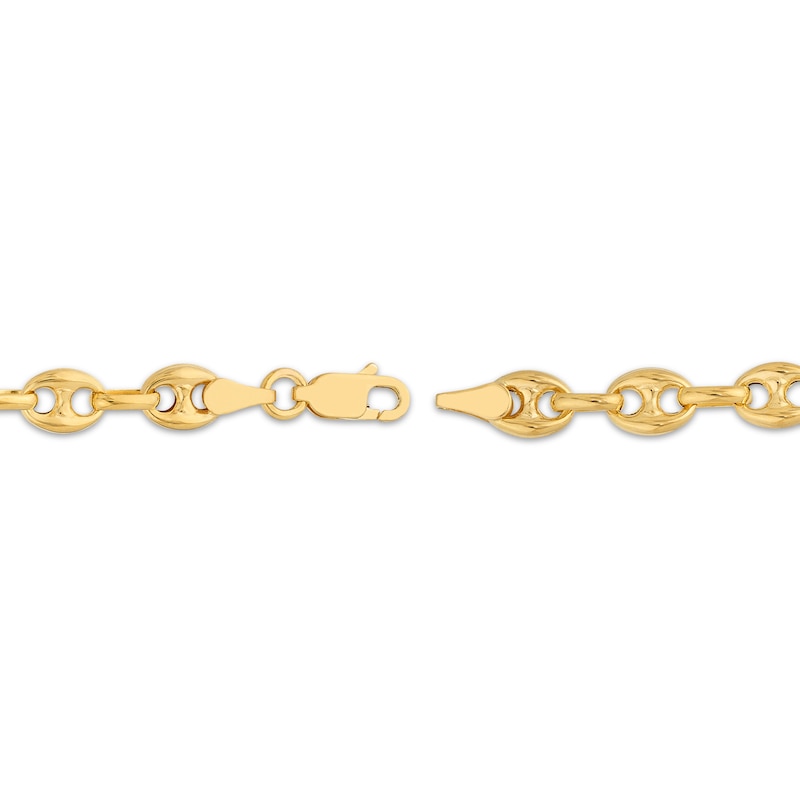 Main Image 3 of Solid Puff Mariner Chain Bracelet 14K Yellow Gold 7.5&quot;