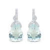 Thumbnail Image 2 of Pear-Shaped Aquamarine & White Lab-Created Sapphire Drop Earrings Sterling Silver