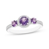 Thumbnail Image 1 of Memories Moments Magic Amethyst & Diamond Ring 1/10 ct tw Sterling Silver