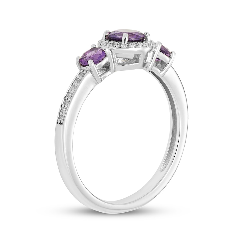 Main Image 2 of Memories Moments Magic Amethyst & Diamond Ring 1/10 ct tw Sterling Silver