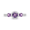 Thumbnail Image 3 of Memories Moments Magic Amethyst & Diamond Ring 1/10 ct tw Sterling Silver