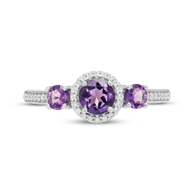 Main Image 3 of Memories Moments Magic Amethyst & Diamond Ring 1/10 ct tw Sterling Silver