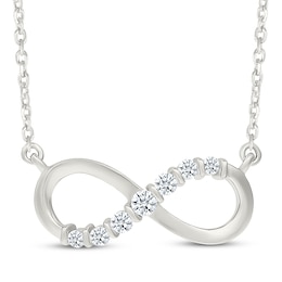 Diamond Infinity Necklace 1/6 ct tw Sterling Silver 18&quot;