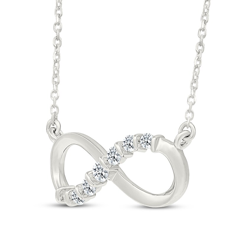 Main Image 2 of Diamond Infinity Necklace 1/6 ct tw Sterling Silver 18&quot;