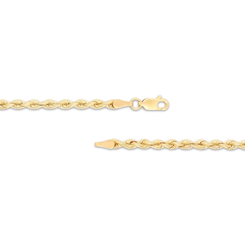 Main Image 2 of Semi-Solid Silk Rope Chain Necklace 3mm 18K Yellow Gold 18&quot;