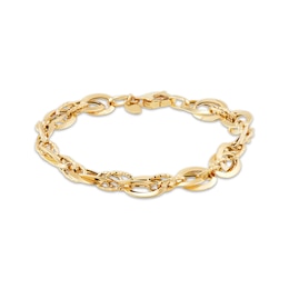 Oval Link Chain Bracelet 14K Yellow Gold 7.5&quot;