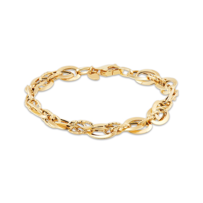 Main Image 1 of Oval Link Chain Bracelet 14K Yellow Gold 7.5&quot;