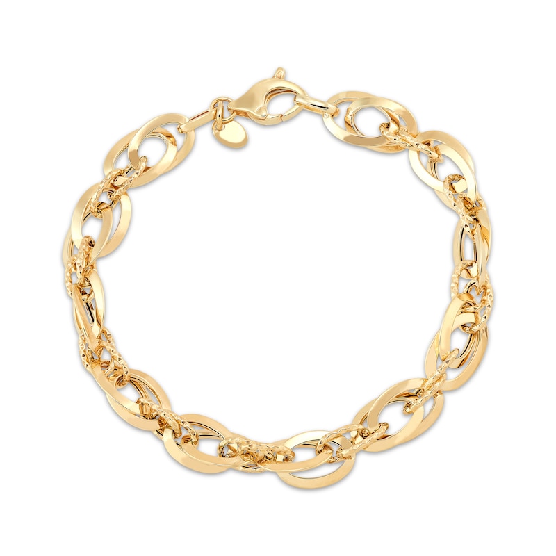 Main Image 2 of Oval Link Chain Bracelet 14K Yellow Gold 7.5&quot;