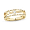 Thumbnail Image 1 of Princess & Round-Cut Diamond Three-Row Ring 1/6 ct tw 10K Yellow Gold