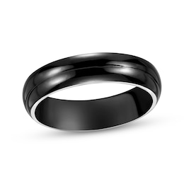 Men's Wedding Band Black Titanium 6mm