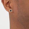 Thumbnail Image 3 of Men's Black & White Multi-Diamond Square Stud Earrings 1/2 ct tw 10K Yellow Gold