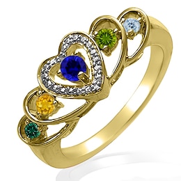 Birthstone Heart Ring (5 Stones)