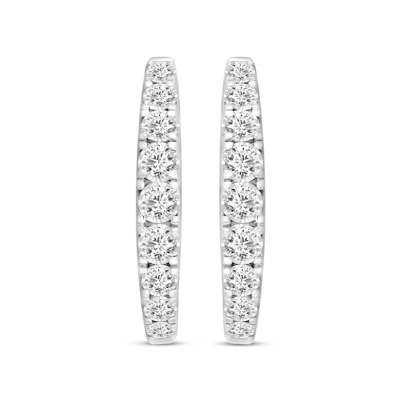 Main Image 2 of Diamond Hoop Earrings 1/2 ct tw 14K White Gold