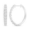 Thumbnail Image 3 of Diamond Hoop Earrings 1/2 ct tw 14K White Gold