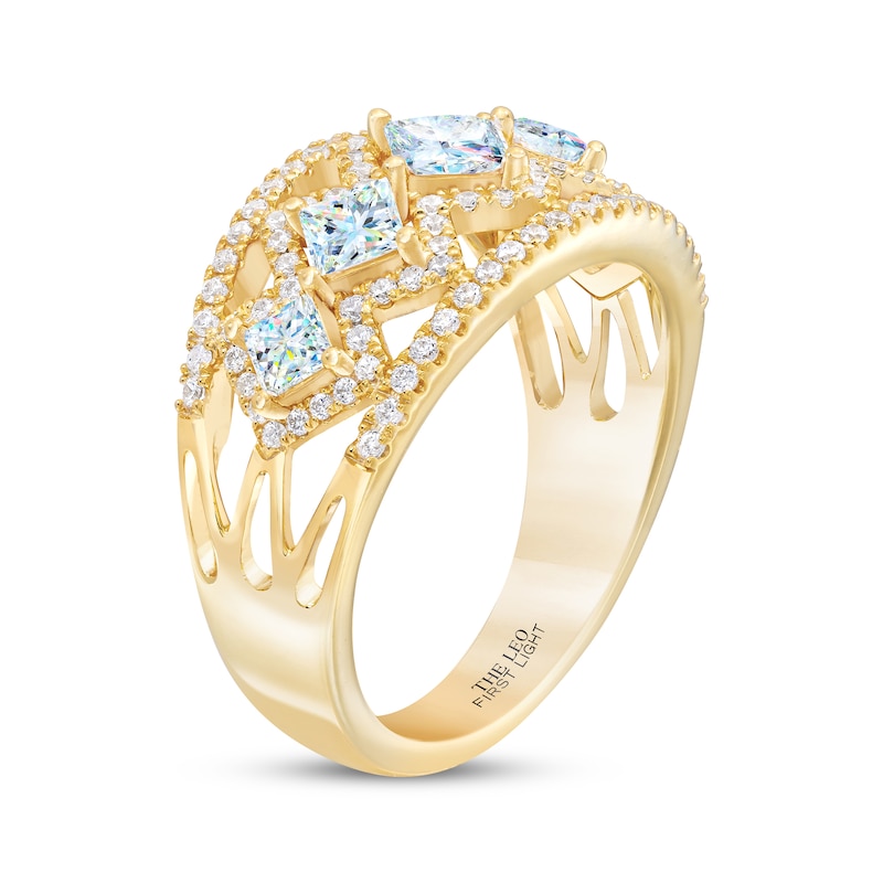 Main Image 2 of THE LEO First Light Diamond Princess-Cut Anniversary Band 1-1/2 ct tw 14K Yellow Gold