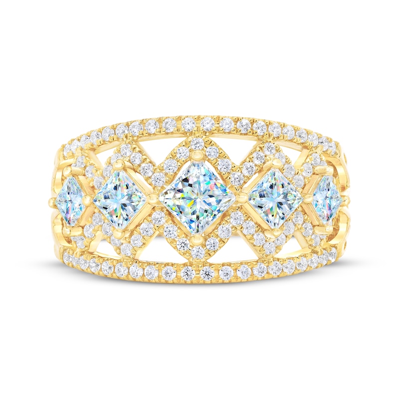 Main Image 3 of THE LEO First Light Diamond Princess-Cut Anniversary Band 1-1/2 ct tw 14K Yellow Gold