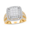 Thumbnail Image 1 of Princess-Cut Multi-Diamond Double Frame Engagement Ring 2 ct tw 10K Yellow Gold