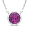 Thumbnail Image 1 of Amethyst Solitaire Bezel-Set Necklace Sterling Silver 18&quot;