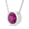 Thumbnail Image 2 of Amethyst Solitaire Bezel-Set Necklace Sterling Silver 18&quot;