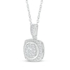 Thumbnail Image 2 of Diamond Cushion-Shaped Necklace 1/4 ct tw Sterling Silver 18&quot;