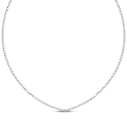 Solid Miami Cuban Curb Chain Necklace 2.64mm 14K White Gold 20&quot;