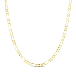 Solid Figaro Chain Necklace 4mm 14K Yellow Gold 24&quot;