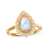 Thumbnail Image 1 of Le Vian Pear-Shaped Opal Ring 1/3 ct tw Diamonds 14K Honey Gold